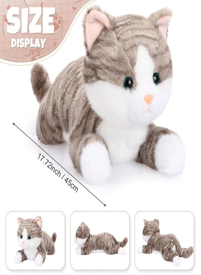 Lunmon Cat Stuffed Animal 17.72 Inch Soft Plush Kitten Toy Plush Throw Pillow Cute Stuffed Animal for Birthday Gift Party Favors(Lihua Cat Color) - Image 2